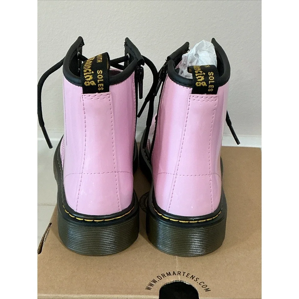 NEW Dr. Martens Boots 1460 Junior Pale Pink Patent Lamper Combat Sz 3 Kids NIB